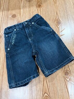 4/$20 Nautica Boys Dark Blue Denim Shorts Adjustable Waist 100% Cotton
